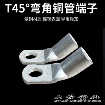 纯铜接线端子 T45-70-6折弯铜线耳线鼻子镀锡图2