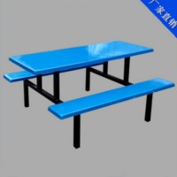 加厚玻璃钢食堂餐桌 长条凳设计 承重能力强
